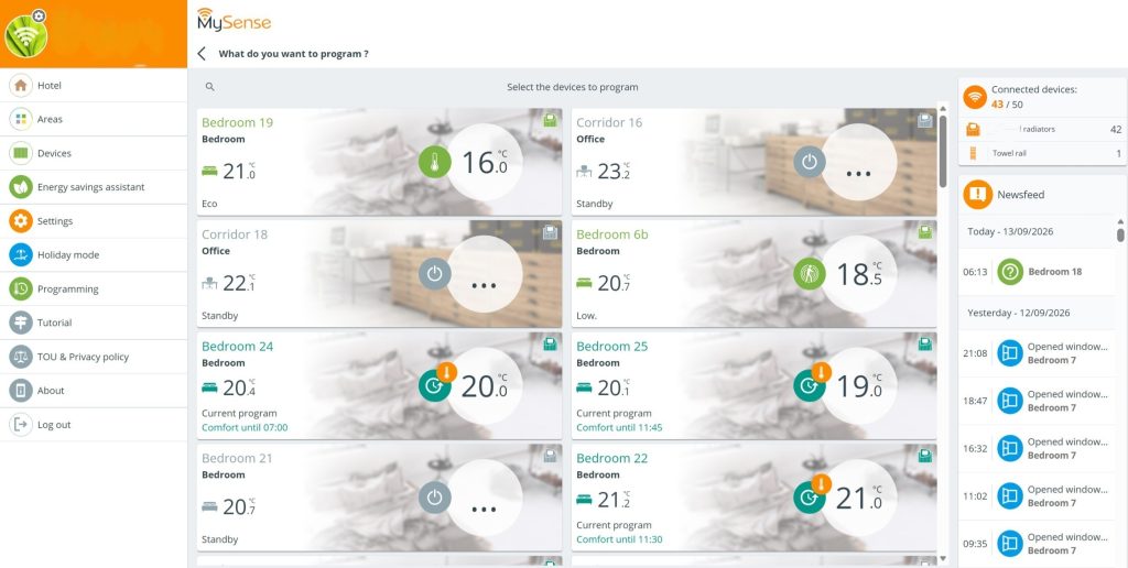 my-sense heating energy consumptions for a student accomodation